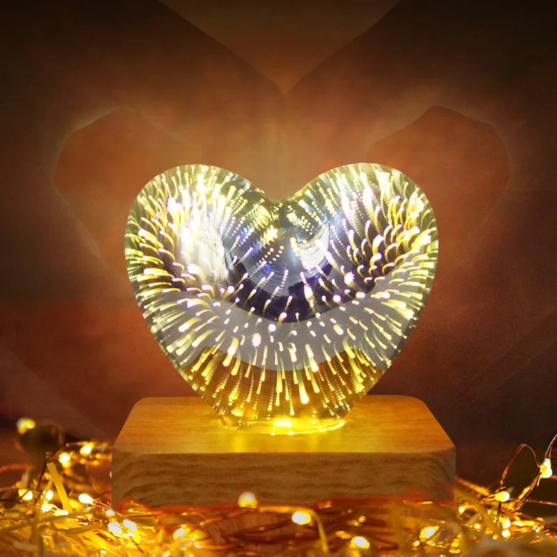 Casual Cute Artistic Heart Shape Glass Lighting Accessories