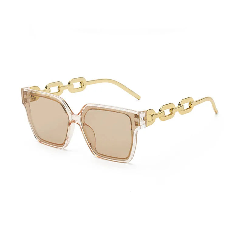 fashion geometric pc resin square metal full frame women's sunglasses