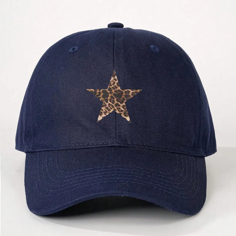 Women's Casual Classic Style Star Curved Eaves Baseball Cap