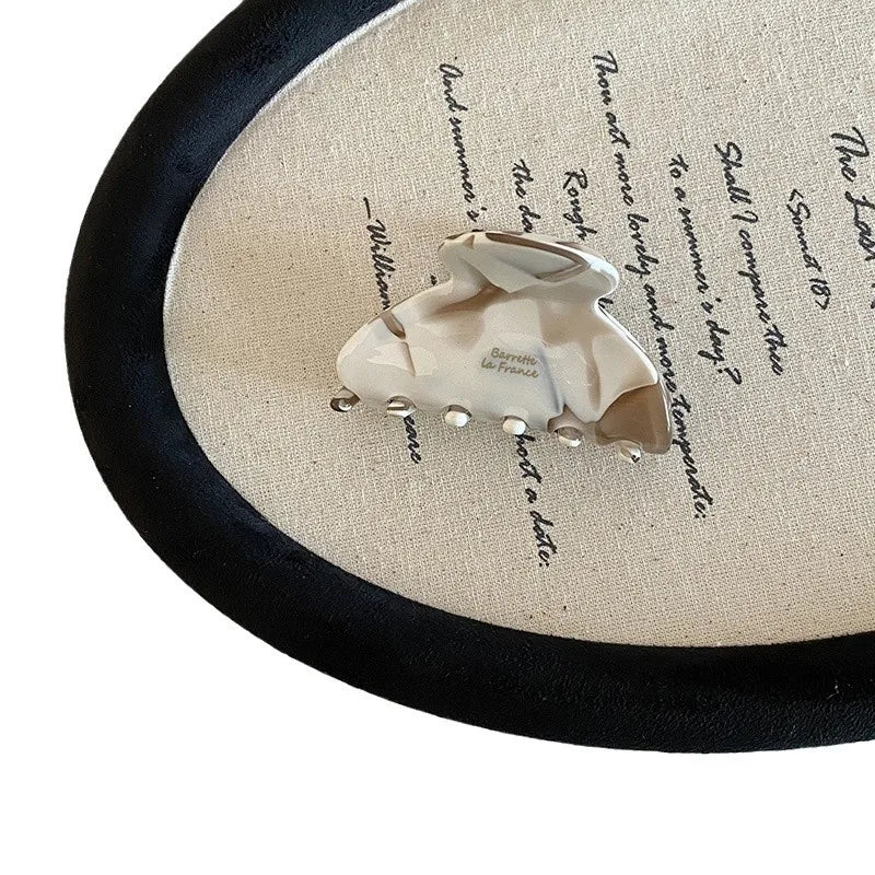 French Style Coconut Latte Hair Claw Clip Acetate Vintage Elegant Coffee Tone Updo Shark Clamp New Model Women's Hair Accessories