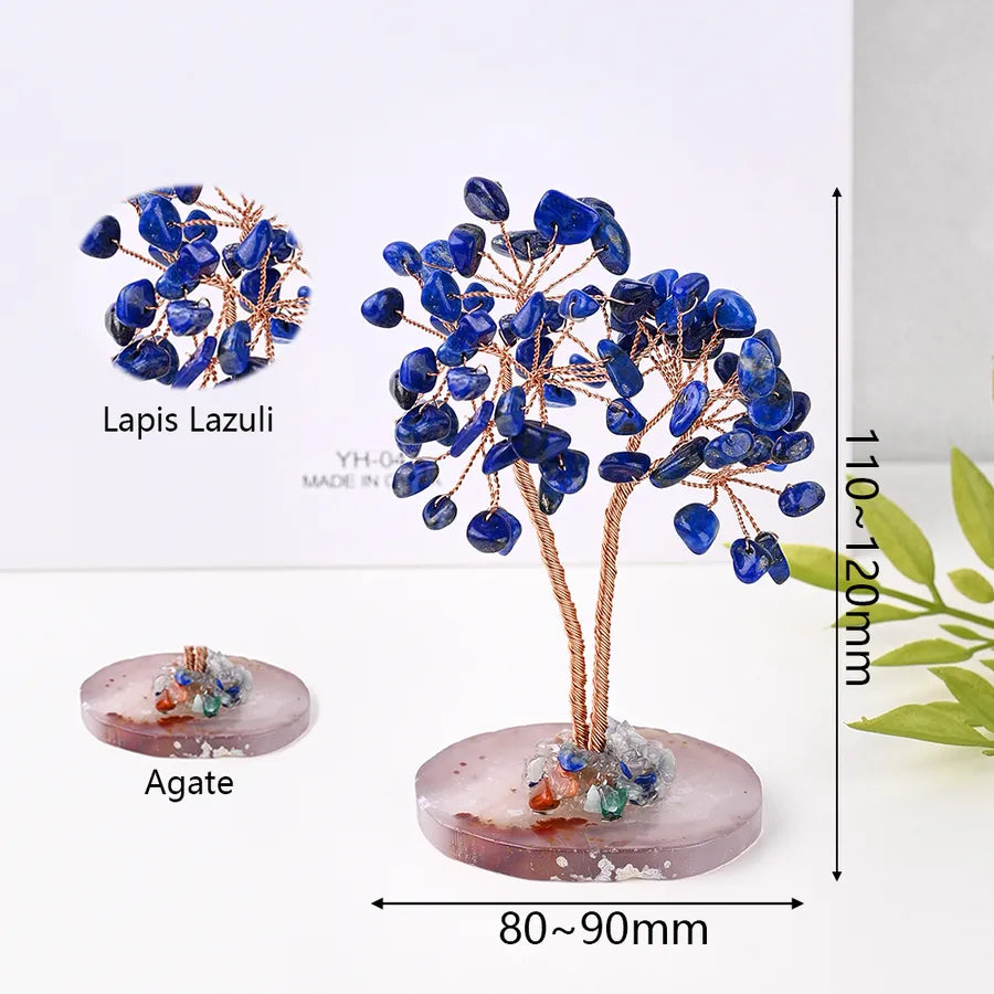 Elegant Handmade Simple Style Tree natural stone copper wire Ornaments Artificial Decorations