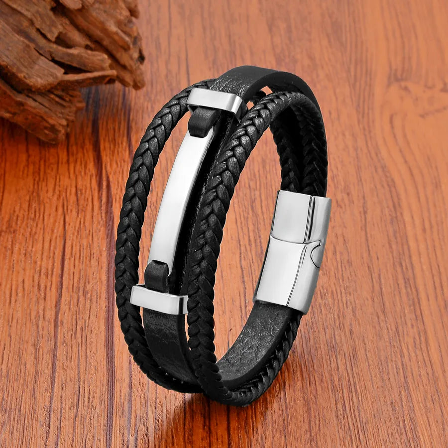Punk Simple Style Geometric Metal Men's Bracelets