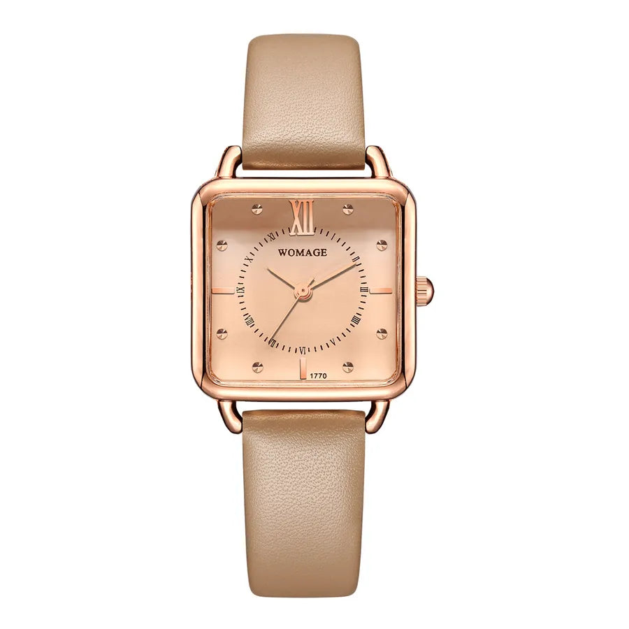 fashion square dial casual belt watch
