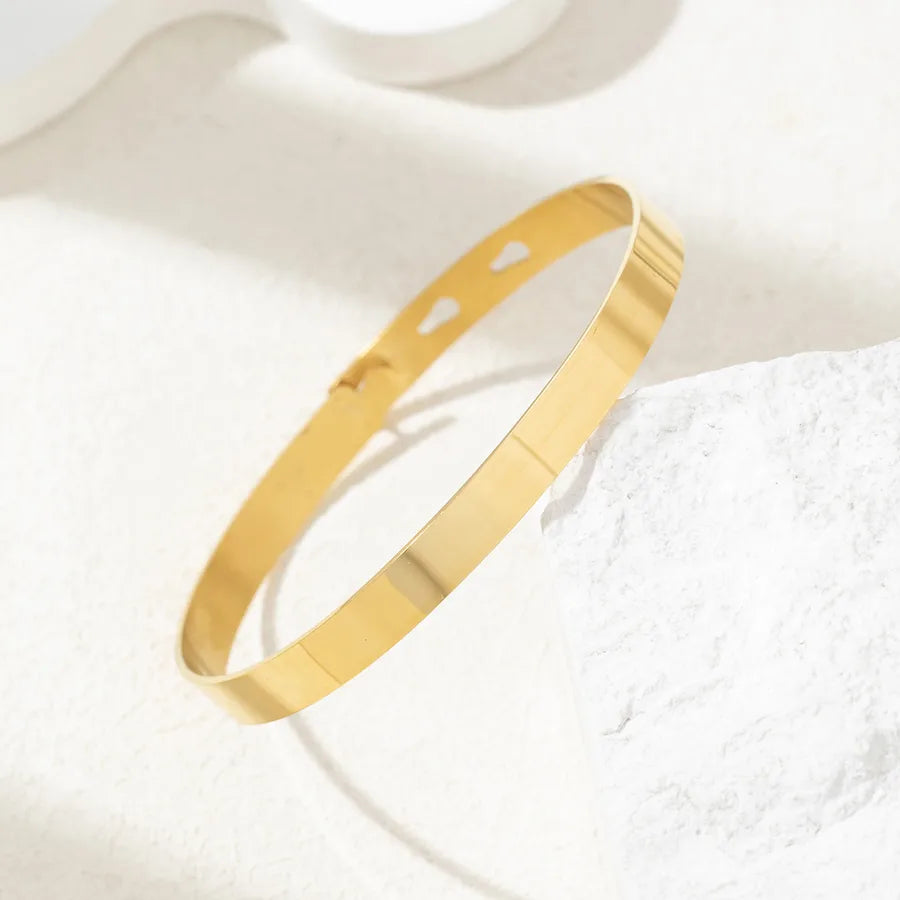 Simple Style Round Butterfly 304 Stainless Steel Bangle In Bulk