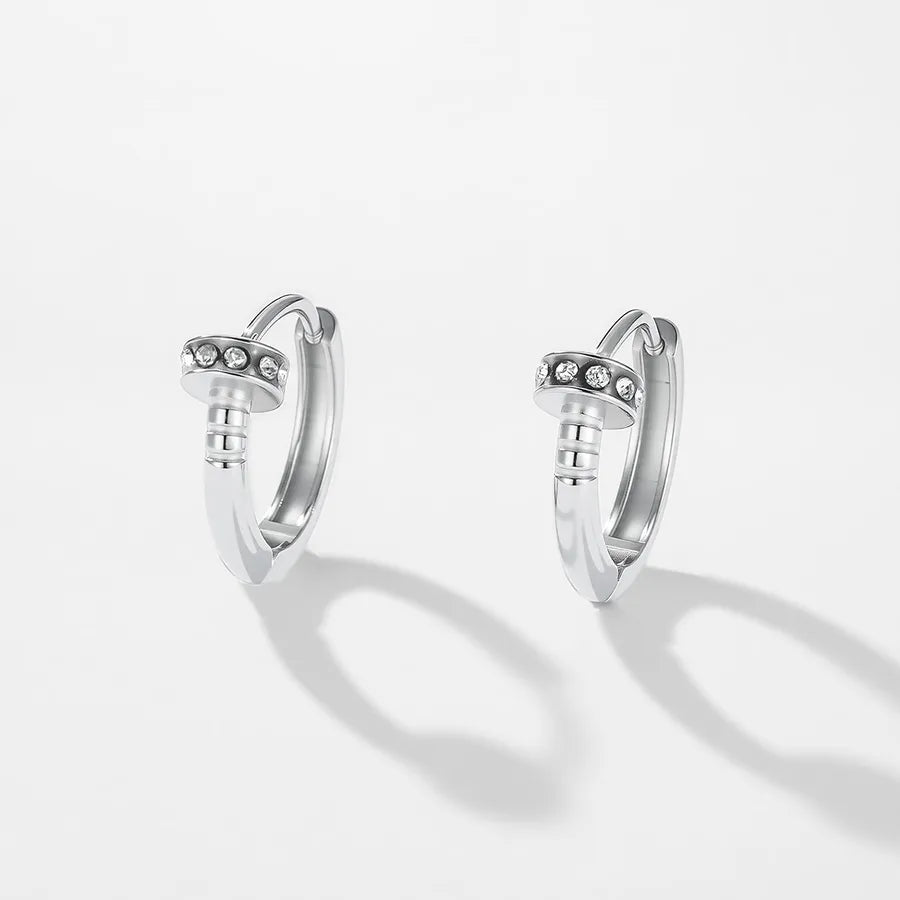 Casual Simple Style Classic Style Round 304 Stainless Steel Earrings