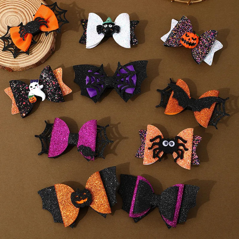 Women's Hip-Hop Funny Halloween Pattern Bow Knot Alloy Hair Clip
