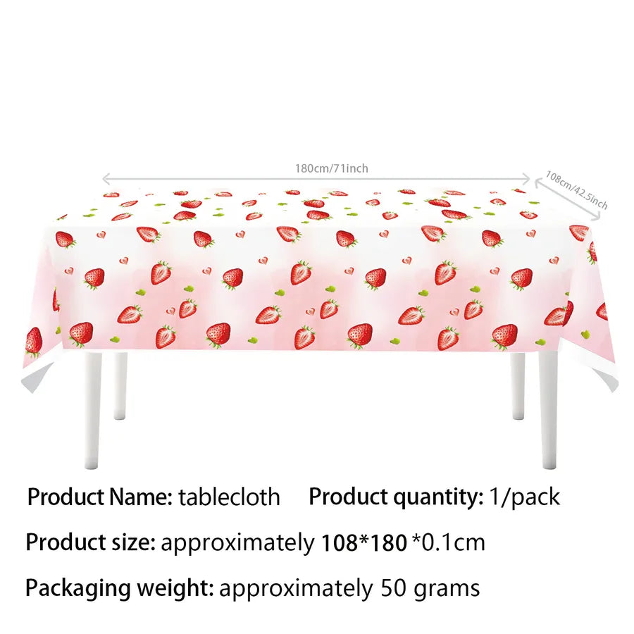 Birthday Sweet Strawberry Paper Birthday Decorative Props Party Supplies Cake Decorating Supplies