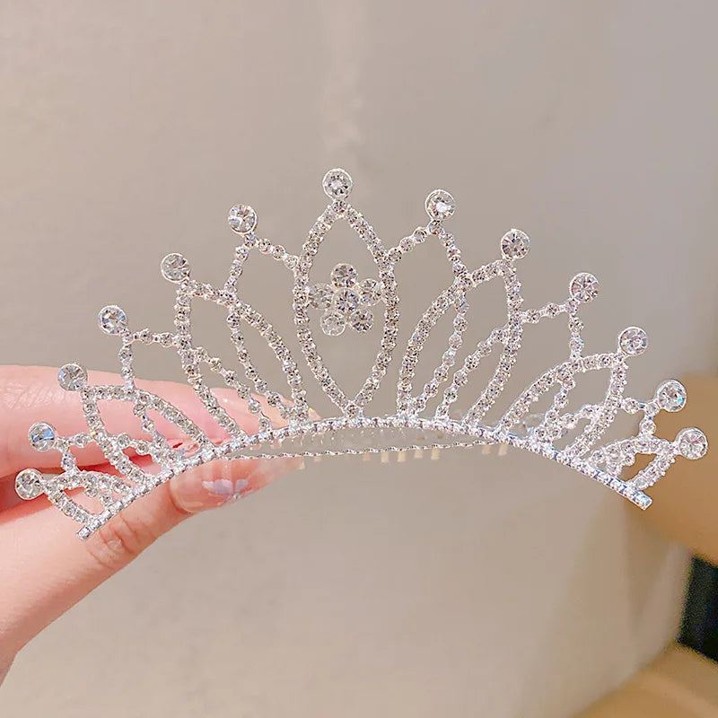 cute crown artificial crystal inlay artificial gemstones crown 1 piece
