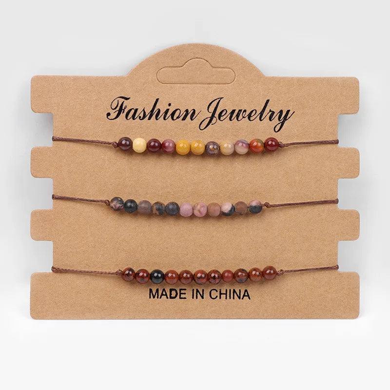Simple Style Geometric natural stone Agate Bracelets In Bulk