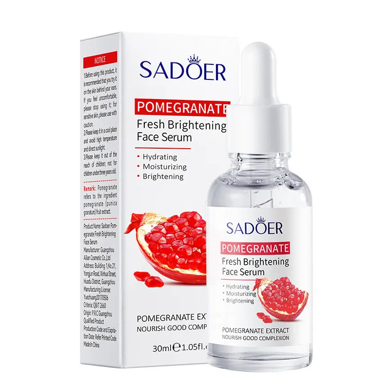 All English packaging SADOER red pomegranate fresh beauty six-piece moisturizing facial skin care series