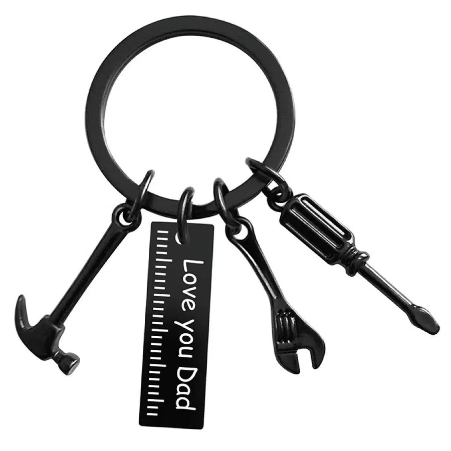 father's day gift letter grandpa papa dad caliper tool stainless steel key ring