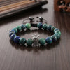 Retro Crown natural stone Copper Beaded Men's Bracelets