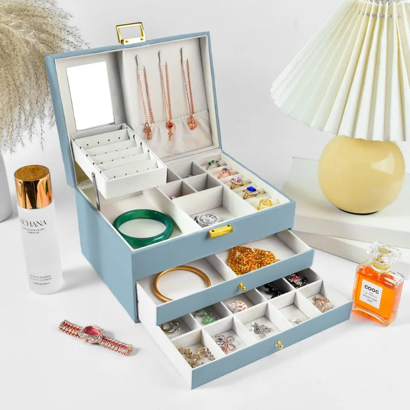 1 Piece PU Simple Style Indoor Daily Solid Color Jewelry Boxes