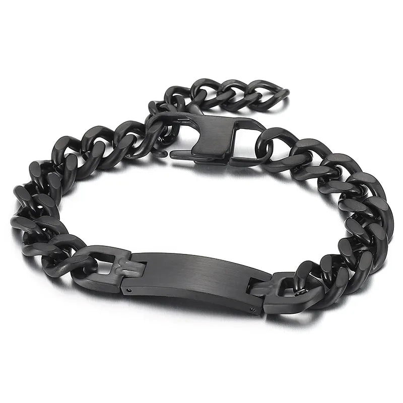 Streetwear Geometric Solid Color Titanium Steel Plating 18K Gold Plated Men's Bracelets