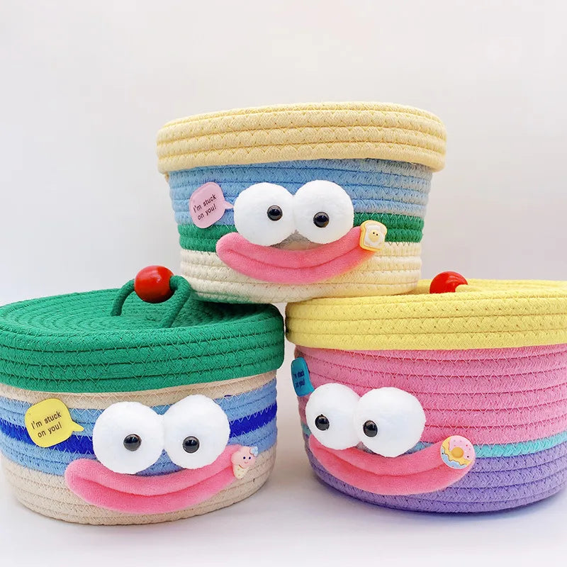Cute Cartoon cotton rope Storage Basket