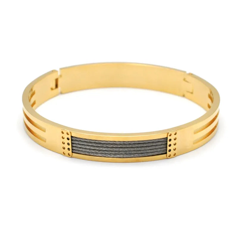 Roman Style British Style Geometric Titanium Steel Men's Bangle Men Cuff & Bangle