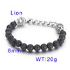 simple style animal round stainless steel turquoise tiger eye plating 18k gold plated unisex bracelets