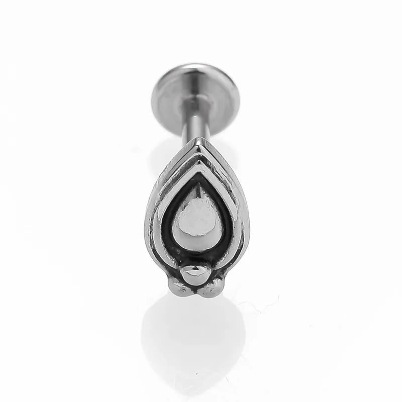 1 Piece Lip Rings Sexy Simple Style Water Droplets 316L Stainless Steel  18K Gold Plated Lip Rings Ear Cartilage Rings & Studs