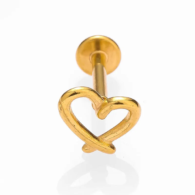 1 Piece Lip Rings Sexy Simple Style Water Droplets 316L Stainless Steel  18K Gold Plated Lip Rings Ear Cartilage Rings & Studs