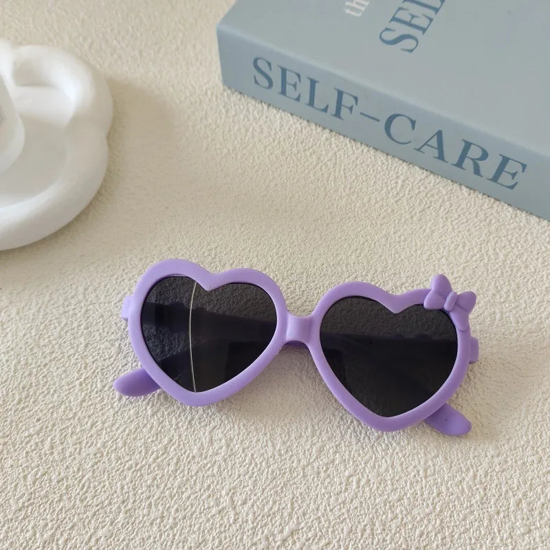 Sweet Simple Style Solid Color Resin Special-Shaped Mirror Full Frame Kids Sunglasses