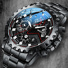 business color block single folding buckle quartz men's watches