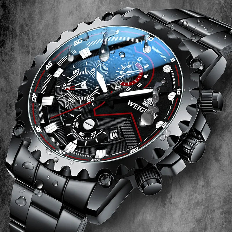 business color block single folding buckle quartz men's watches