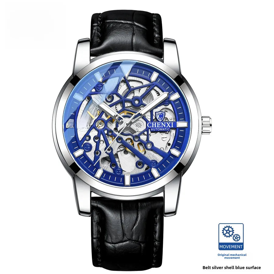 CHENXI CHENXI hollow automatic mechanical watch men's waterproof belt luminous  live broadcast mechanical watch