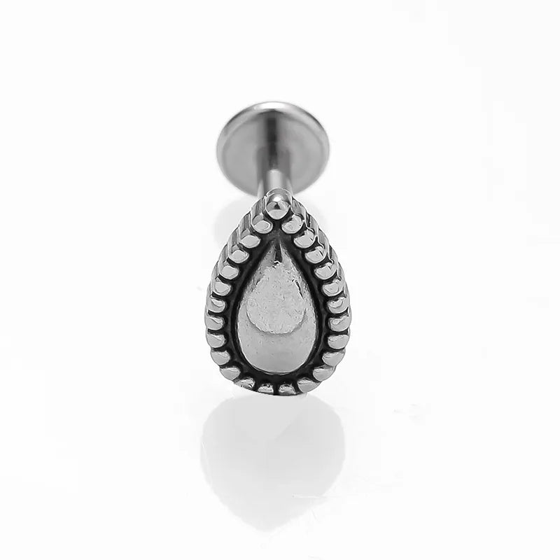 1 Piece Lip Rings Sexy Simple Style Water Droplets 316L Stainless Steel  18K Gold Plated Lip Rings Ear Cartilage Rings & Studs