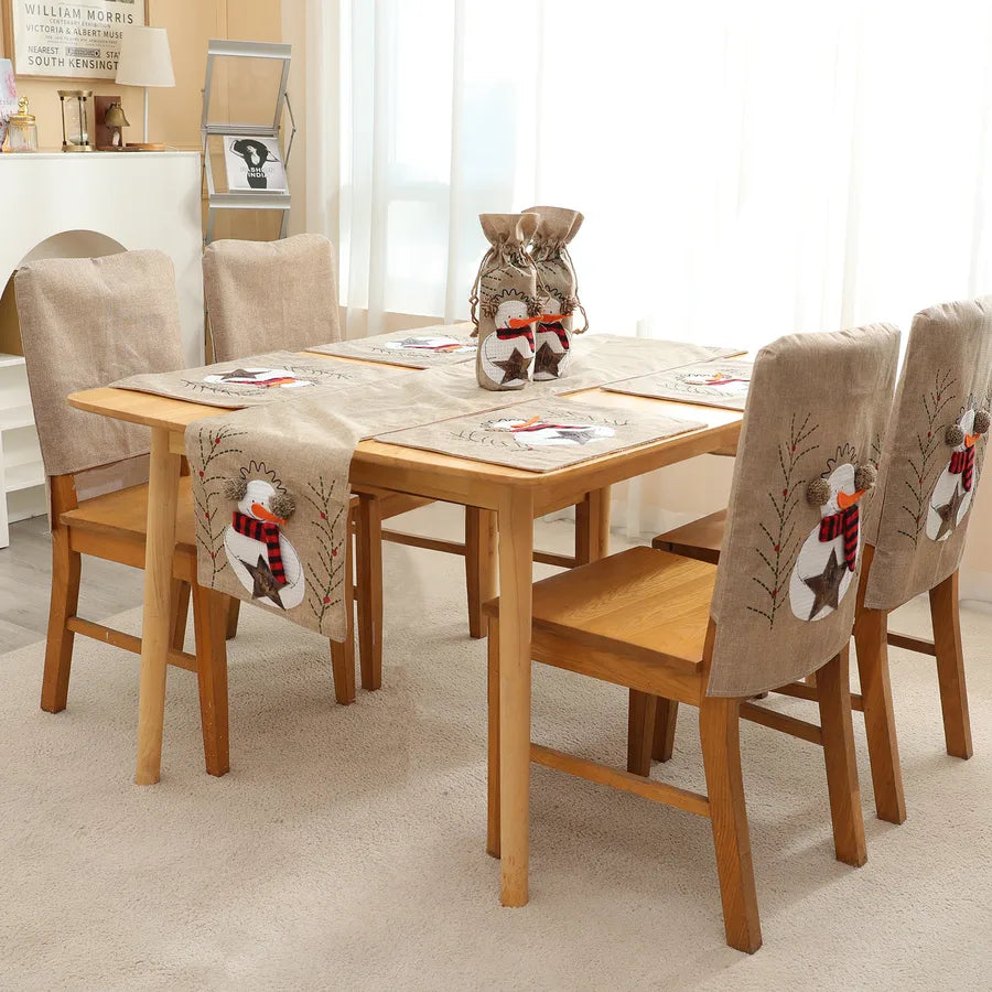 Christmas Snowman Party tablecloth Chair Cover