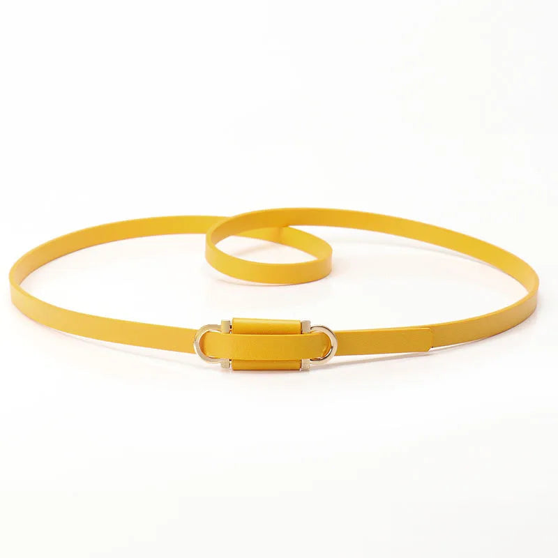 Simple Style Solid Color Pu Leather Alloy Women's Leather Belts