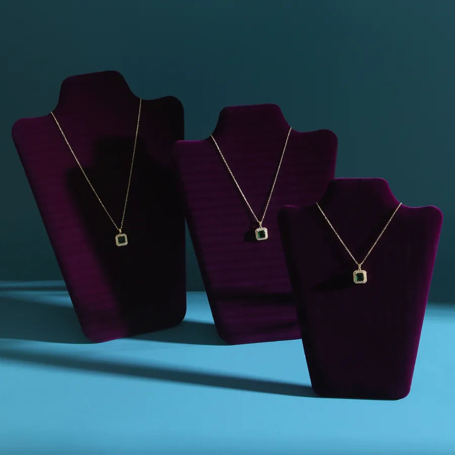 Velvet Jewelry Necklace Model Stand Display Board Prop Portrait Exhibitor Luxury Feel Patchwork Silk Velvet Fiber Board