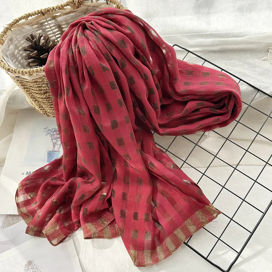 Women's Chinoiserie Ethnic Style Stripe Artificial Cotton  Silk Nylon Silk Scarf