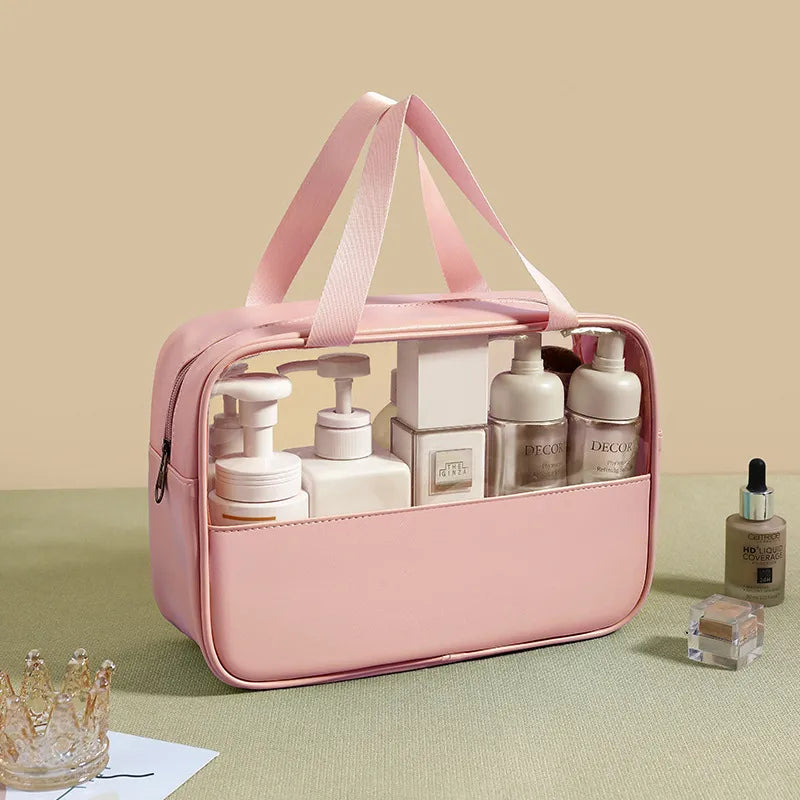 cute pastoral solid color pu leather makeup bags
