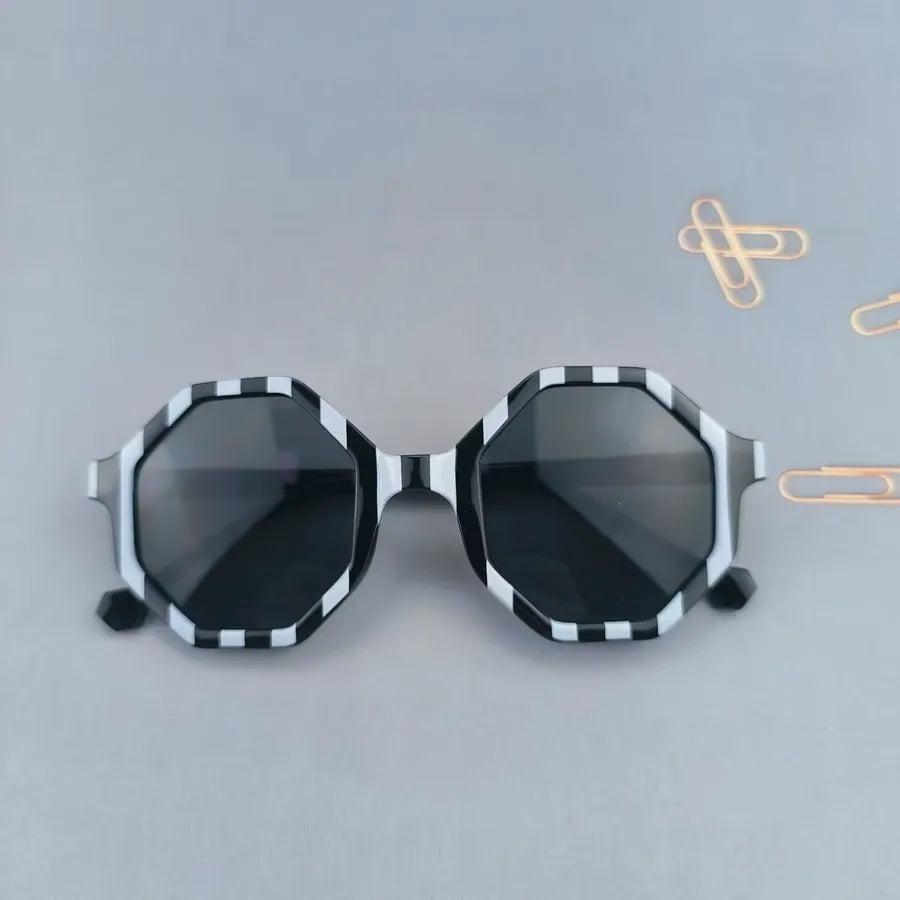 Cute Novelty Modern Style Geometric Ac Tinted Lenses Polygon Full Frame Kids Sunglasses