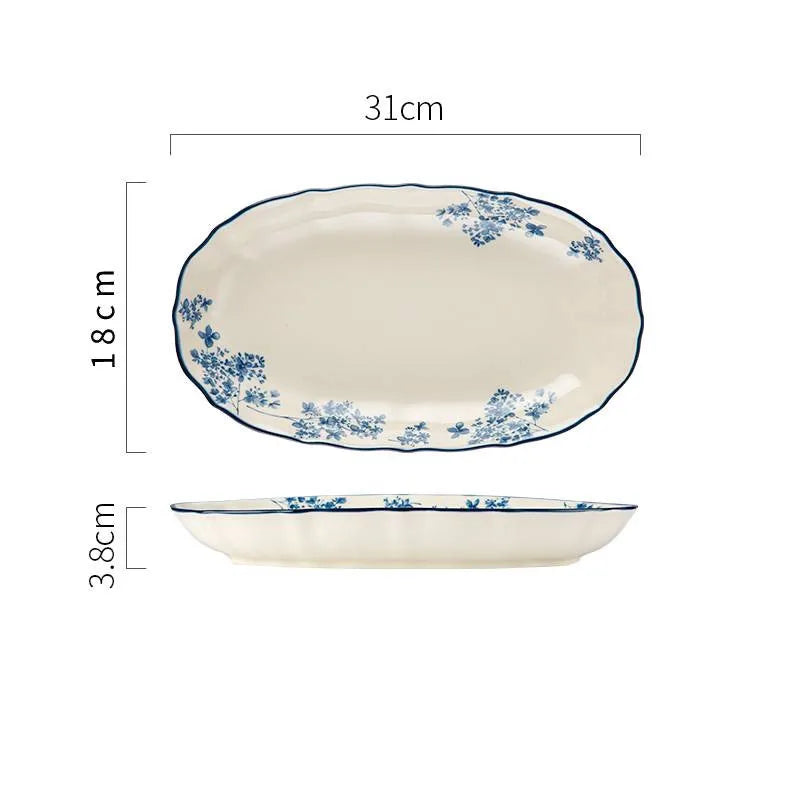 Chinoiserie Pastoral Flower ceramics Tableware 1 Piece