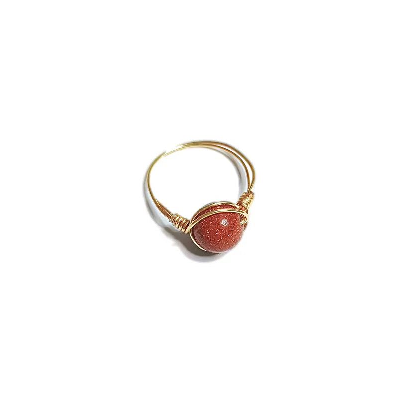 fashion round natural stone rings 1 piece