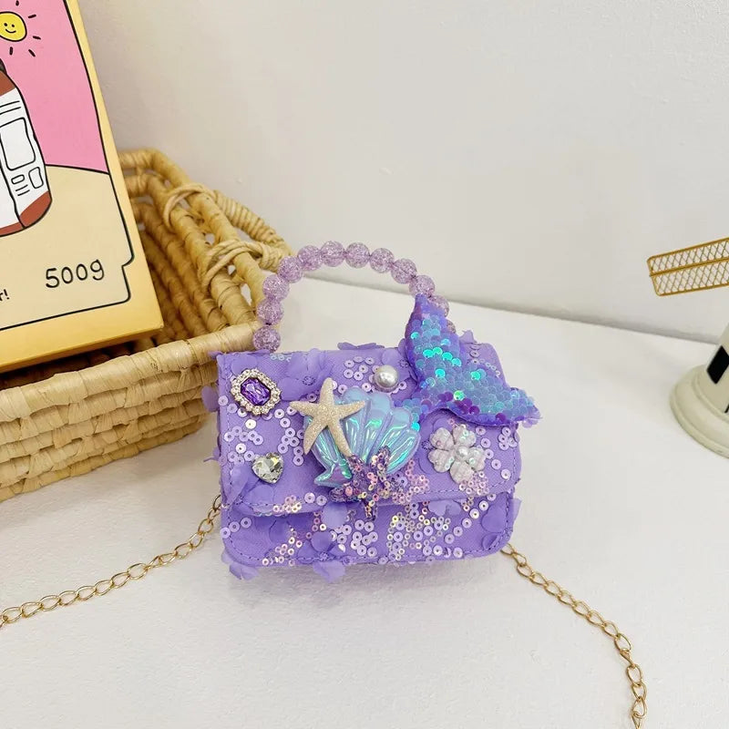 Children's Pearl Handbag  New Children's Bag Girls' Crossbody Bag Princess Accessories Bag  Style Shoulder Bag