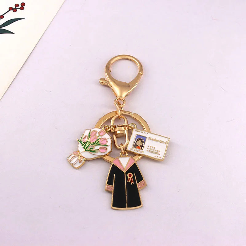 Students in the college entrance examination key chain to be no. 1 doctoral cap graduation season refueling inspirational jewelry pendant gift