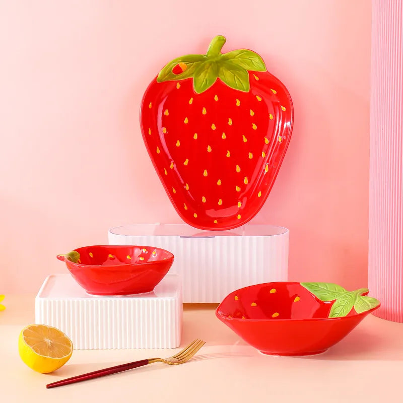 Casual Elegant Cute Strawberry ceramics Tableware 1 Piece