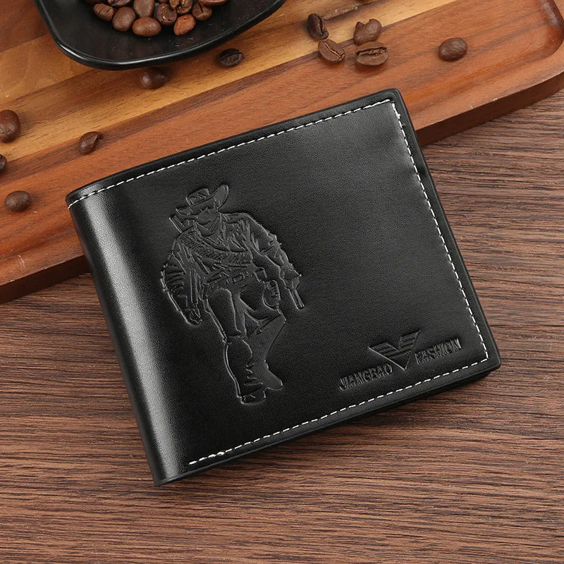 Men's Human Pu Leather Flip Cover Small Wallets