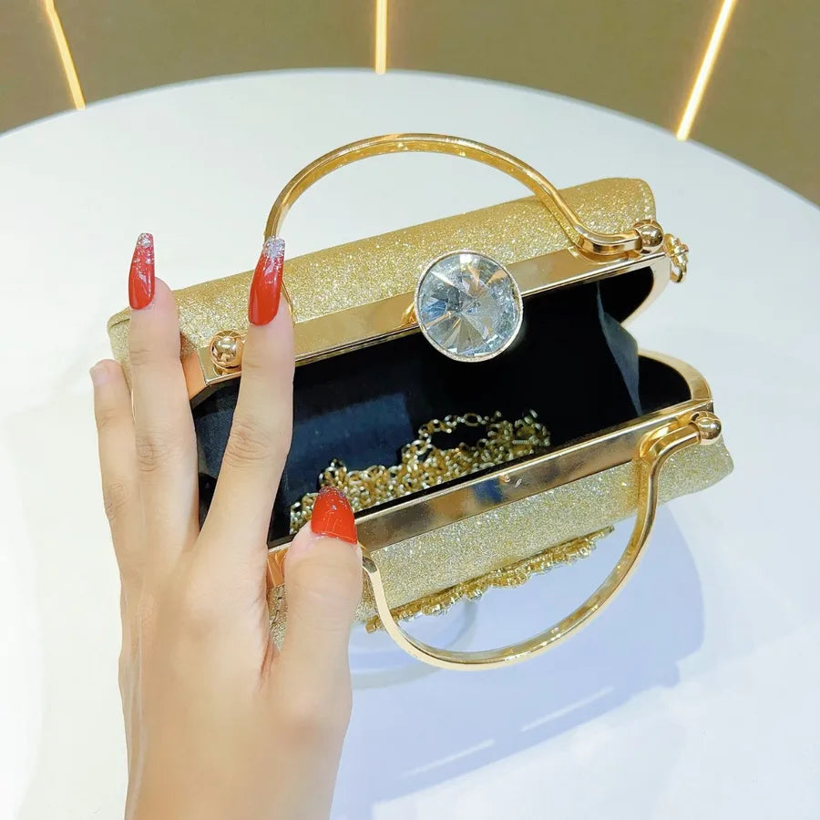 New European Style Water Diamond Embedded Women's Sunflower Evening Bag Shoulder Crossbody Bag For Women Square PVC Handbag