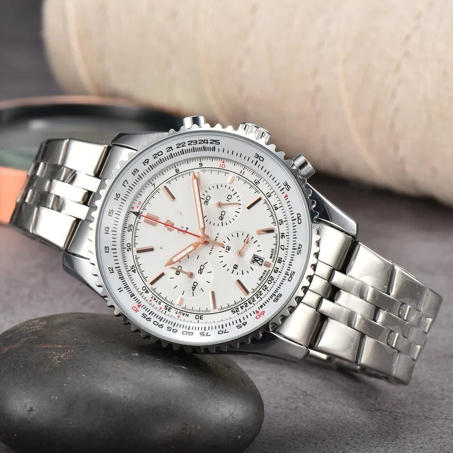 Business Simple Style Solid Color Butterfly Double Snap Quartz Men's Watches