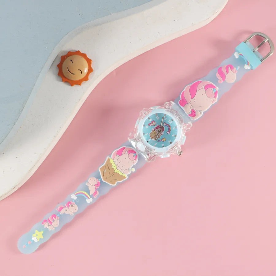 Children's Watch Creative Cartoon Quartz Color Shell Luminous Series Watch Primary School Boys and Girls 3D Viscose Watch