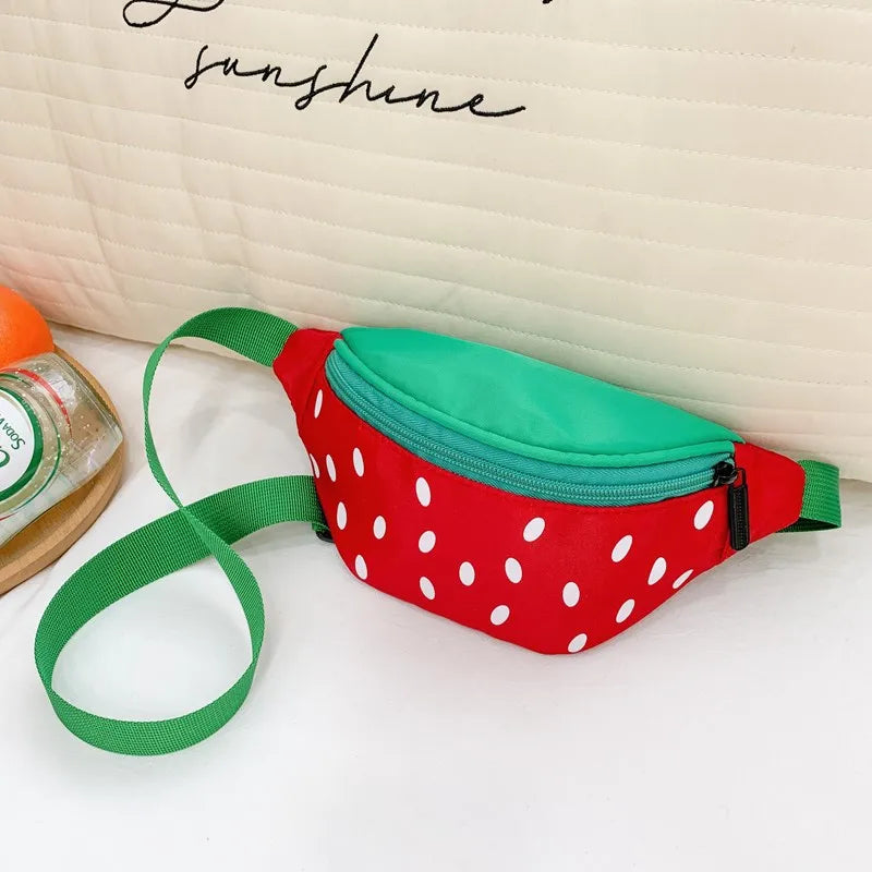 Kid'S Nylon Fruit Cute Oval Zipper Fanny Pack