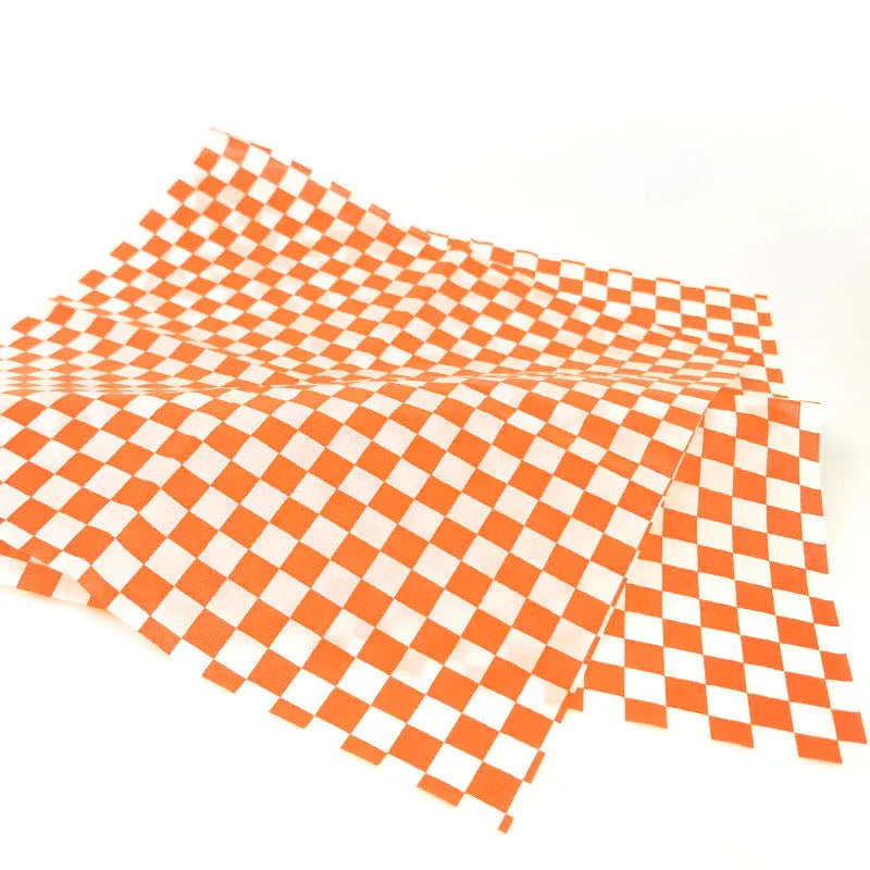 Factory Wholesale Plaid Printing Oil-proof Paper Hamburger Paper Bread Cushion Paper Dining Plate Cushion Paper Sandwich Wrapping Paper
