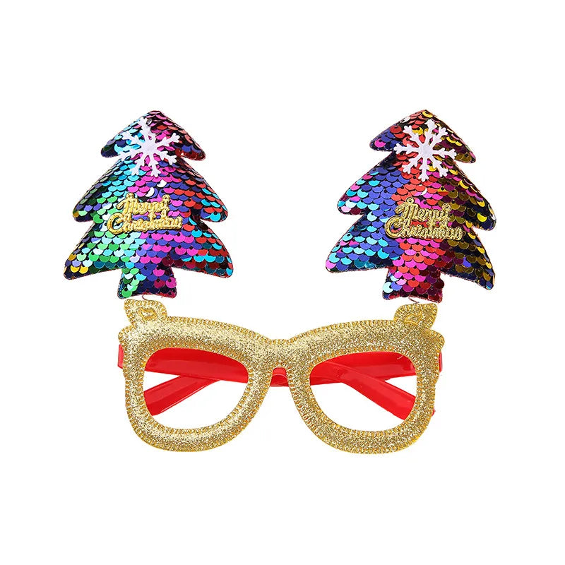 New Christmas Hairband Glasses Frame Halloween Valentine's Day Glasses Santa Claus Glasses Party Christmas