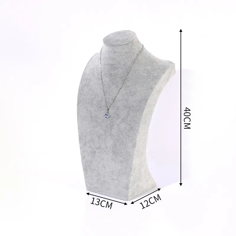 Velvet Necklace Display Stand Counter Top Jewelry Model Holder H-Shape Composite Paperboard And Velvet High-End Feel Stitching