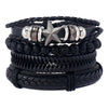 Retro Solid Color Pu Leather Men's Bangle