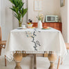 Tablecloth Spot Hollow Simple Embroidered Letter Fabric Tassel Long Striped Household Dining Table Mat Decorative Coffee Table Tablecloth