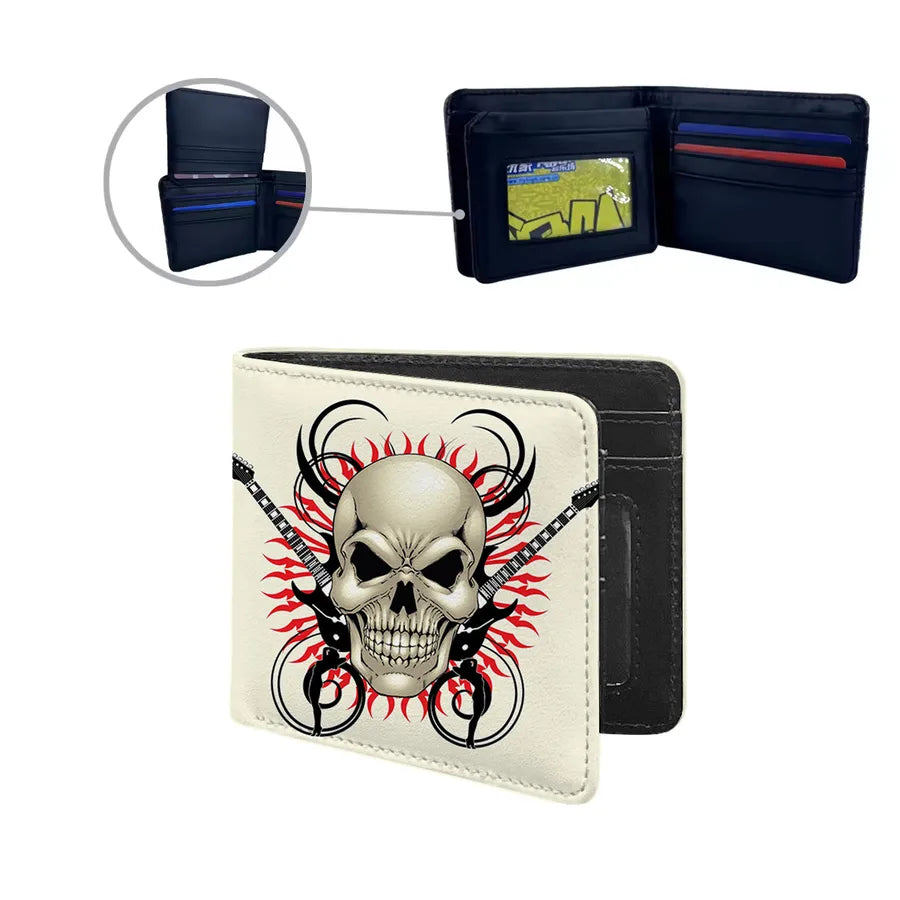 Men's Skull Pu Leather Flip Cover Wallets